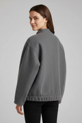 Odette | Oversized Ribbed-Collar Zip Jacket 4