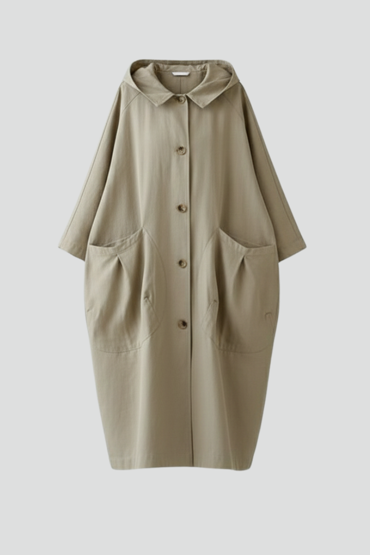 Sienna | Oversized Hooded Trench Coat with Pockets