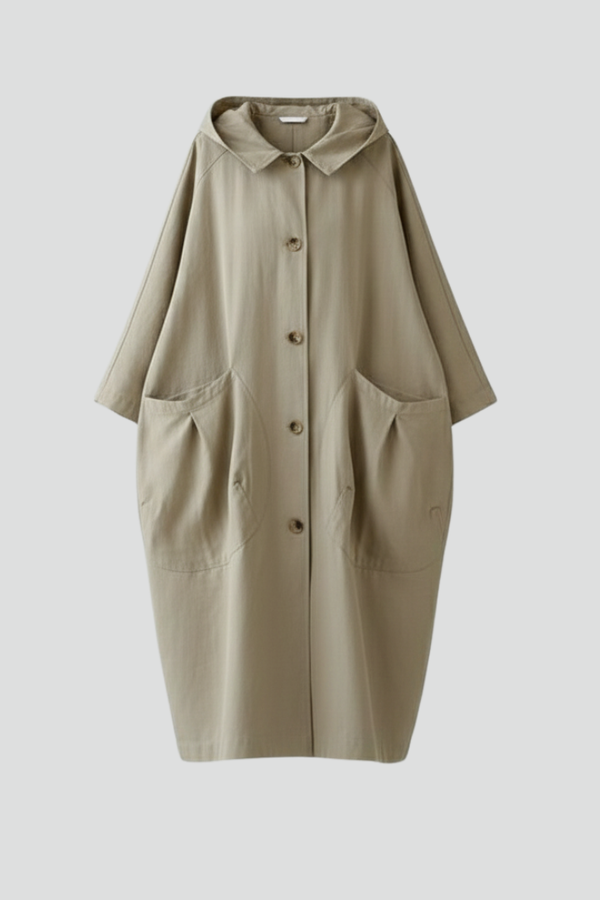 Sienna | Oversized Hooded Trench Coat with Pockets