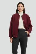 Nadia | Snap-Front Varsity Jacket with Ribbed Trim 2