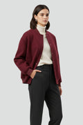 Nadia | Snap-Front Varsity Jacket with Ribbed Trim 3