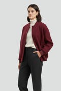 Nadia | Snap-Front Varsity Jacket with Ribbed Trim 4