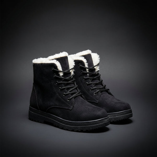 Lace-Up Faux Fur Lined Winter Boots for Women