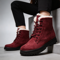 Faux Fur Lined Winter Boots for Women, Lace Up 6