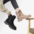 Side Zip Structured Winter Ankle Boots for Women 4