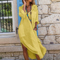 Women's Linen Shirt Dress Oversized Relaxed Fit 4