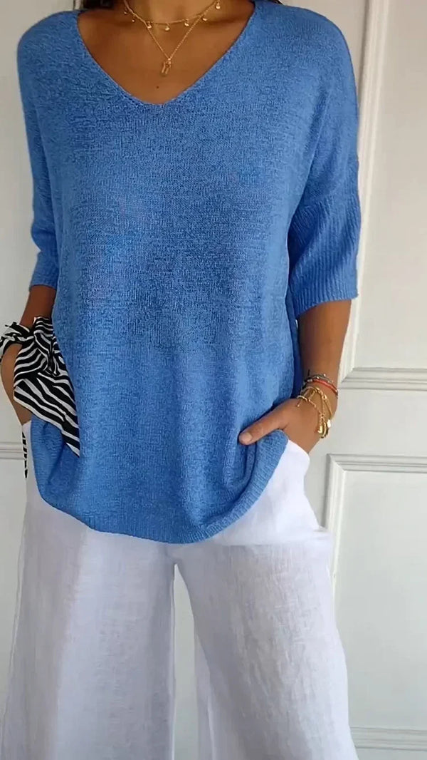 Estelle | Cozy Women's V-Neck Knit Top