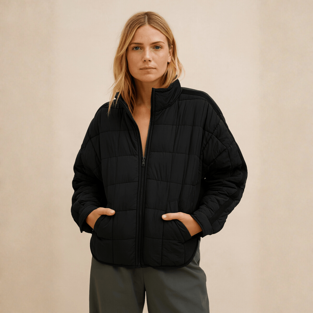April | Lightweight Compact Zip Puffer Jacket for Women