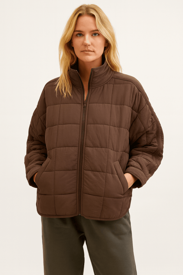April | Lightweight Compact Zip Puffer Jacket for Women