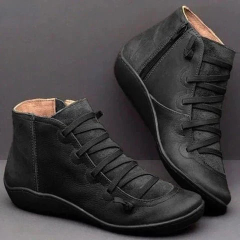 Men's Ankle Boots, Cushioned Lace-Up with Side Zip