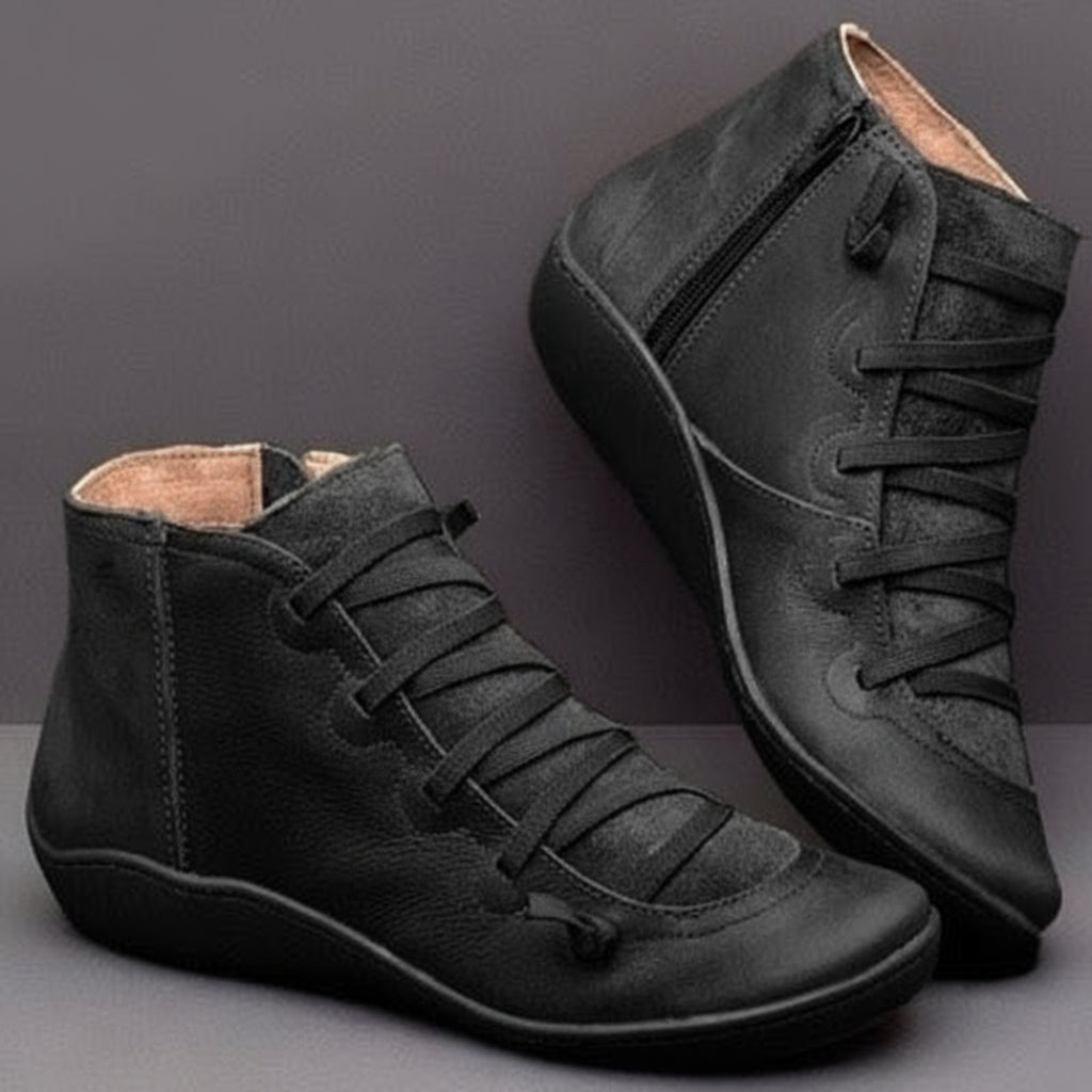 Men's Ankle Boots, Cushioned Lace-Up with Side Zip