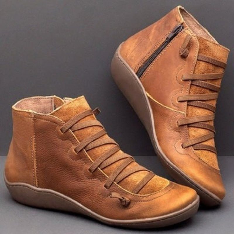 Men's Ankle Boots, Cushioned Lace-Up with Side Zip