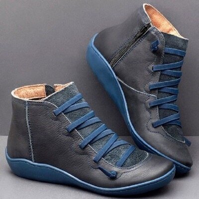 Men's Ankle Boots, Cushioned Lace-Up with Side Zip