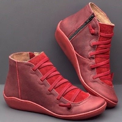 Men's Ankle Boots, Cushioned Lace-Up with Side Zip