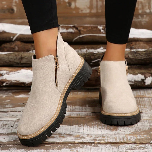 Side Zip Waterproof Ankle Boots for Women