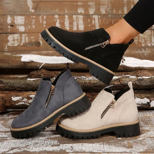 Side Zip Waterproof Ankle Boots for Women