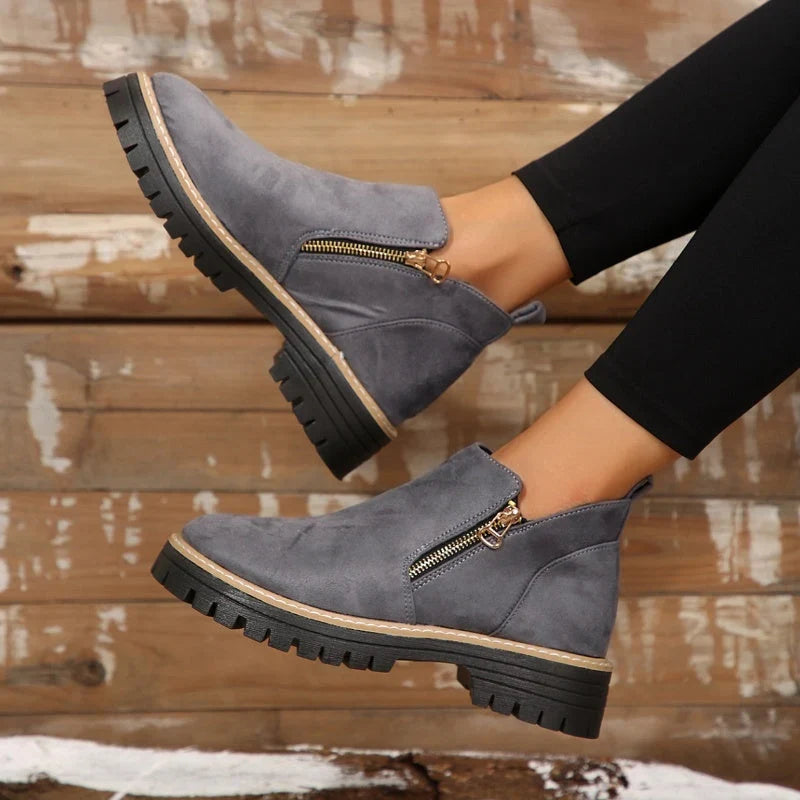 Women's Waterproof Ankle Boots, Side Zip Lug Sole