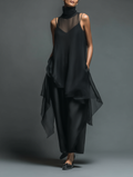 Women's Maxi Dress Slip Dress Chiffon Overlay Minimalist 1