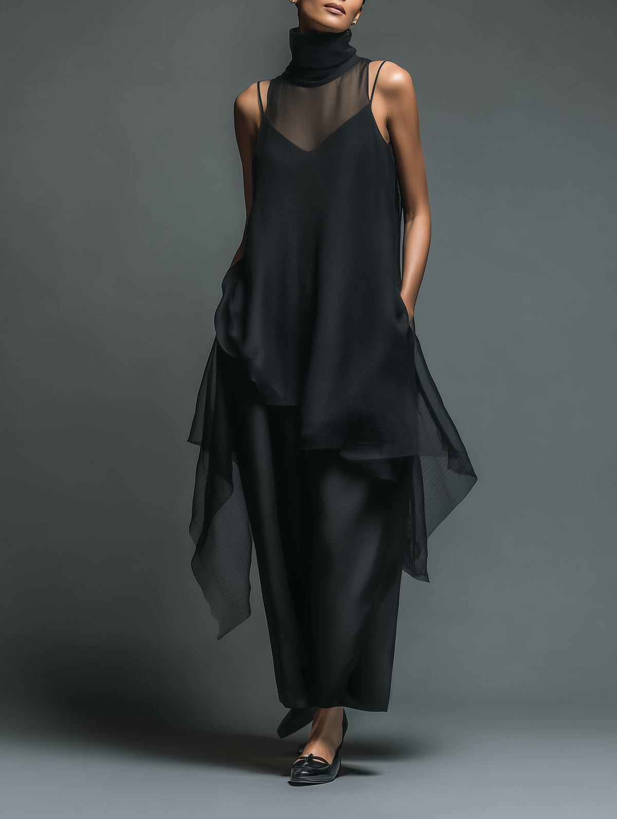 Women's Maxi Dress Slip Dress Chiffon Overlay Minimalist