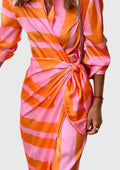 Wrap Dress with Print Elegant Fitted 6
