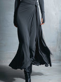 Women's Gray Wrap Maxi Dress Knotted Stretch Blend 3