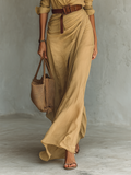Lapel Single-Breasted Long Sleeve Belted Maxi Dress 3