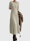 Brigitte | Cable Knit Long Sleeve Maxi Dress for Women 1