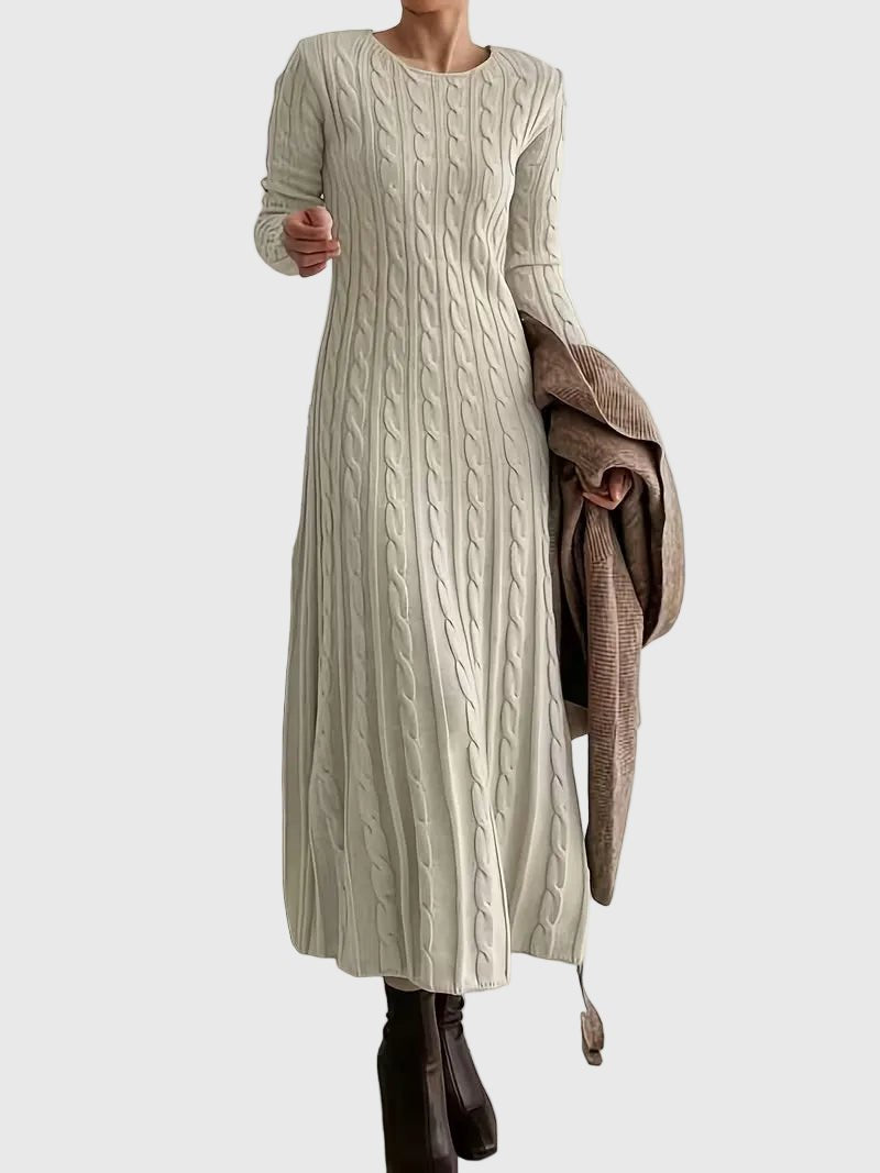Brigitte | Cable Knit Long Sleeve Maxi Dress for Women