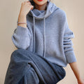 Elfriede | Oversized Knit Turtleneck Hoodie Sweater for Women 4