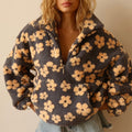 Emilia | Floral Sherpa Fleece Zip Collar Pullover for Women 1