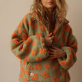 Emilia | Floral Sherpa Fleece Zip Collar Pullover for Women 6