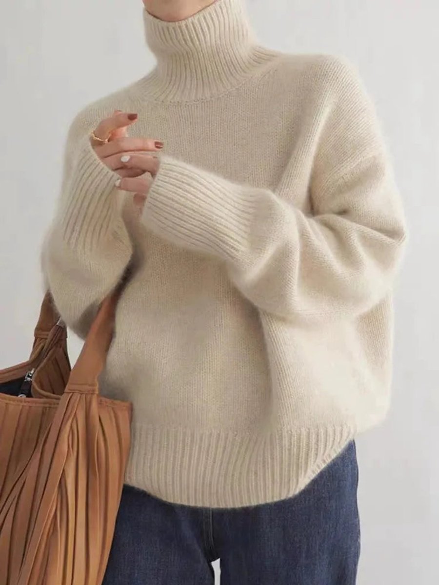 Theresa | Oversized Wool Blend Turtleneck Sweater for Women