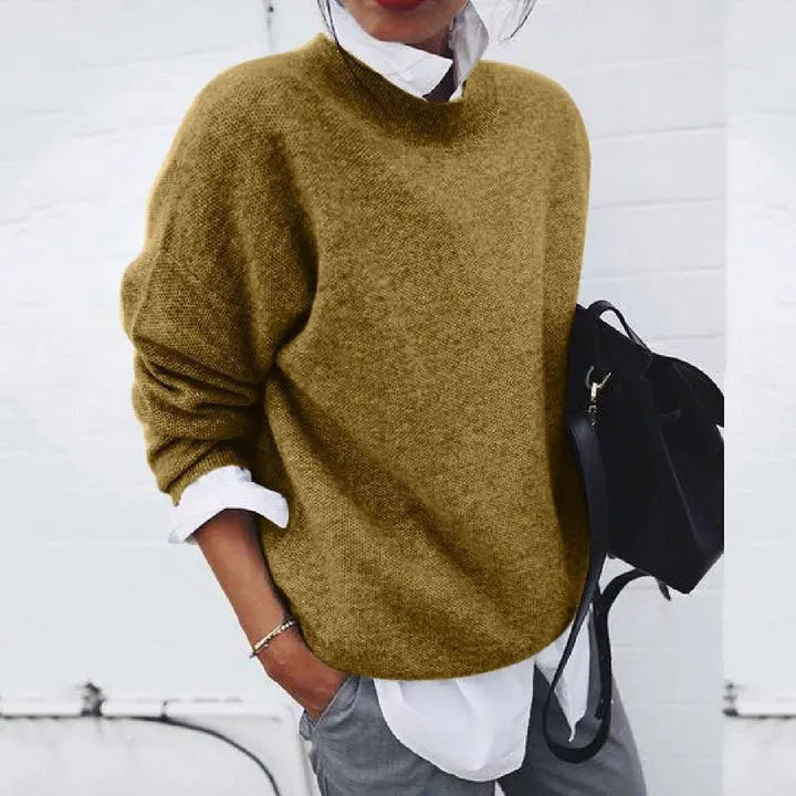 Mathilda | Oversized Cashmere Blend Crew Neck Sweater for Women