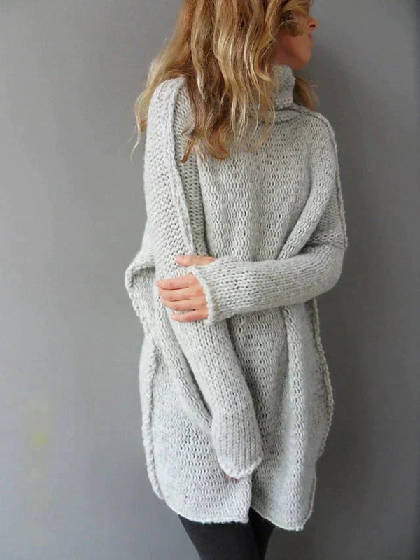 Frieda | Chunky Knit Longline Turtleneck Sweater for Women