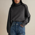 Sophie | Contrast Stripe Oversized Turtleneck Sweater for Women 2