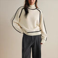 Sophie | Contrast Stripe Oversized Turtleneck Sweater for Women 1
