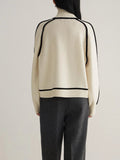 Sophie | Contrast Stripe Oversized Turtleneck Sweater for Women 6