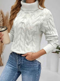 Leonie | Relaxed Cable Knit Turtleneck Sweater for Women 2