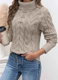 Leonie | Relaxed Cable Knit Turtleneck Sweater for Women 3