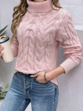 Leonie | Relaxed Cable Knit Turtleneck Sweater for Women 4