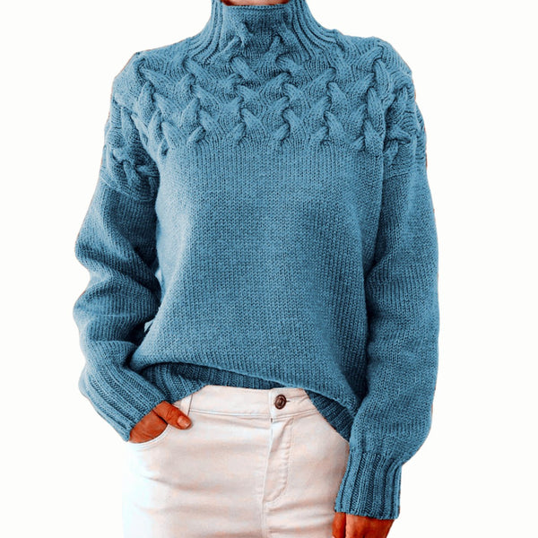 Amelie | Oversized Cable Sleeve Turtleneck Sweater for Women