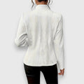 Merle | Fitted Cable-Texture Mock Neck Top for Women 3