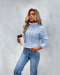 Marie | Fitted Cable Knit Turtleneck Sweater for Women 1