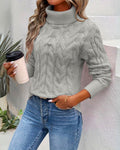 Marie | Fitted Cable Knit Turtleneck Sweater for Women 2
