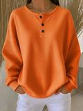 Elisabeth | Oversized Waffle Knit Henley Sweater for Women 1