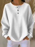 Elisabeth | Oversized Waffle Knit Henley Sweater for Women 3