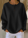 Elisabeth | Oversized Waffle Knit Henley Sweater for Women 5