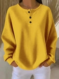 Elisabeth | Oversized Waffle Knit Henley Sweater for Women 6