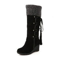 Faux Fur Lined Wedge Heel Winter Boots for Women 4