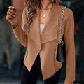 Draped Open Front Jacket for Women, Waterfall Lapel 4